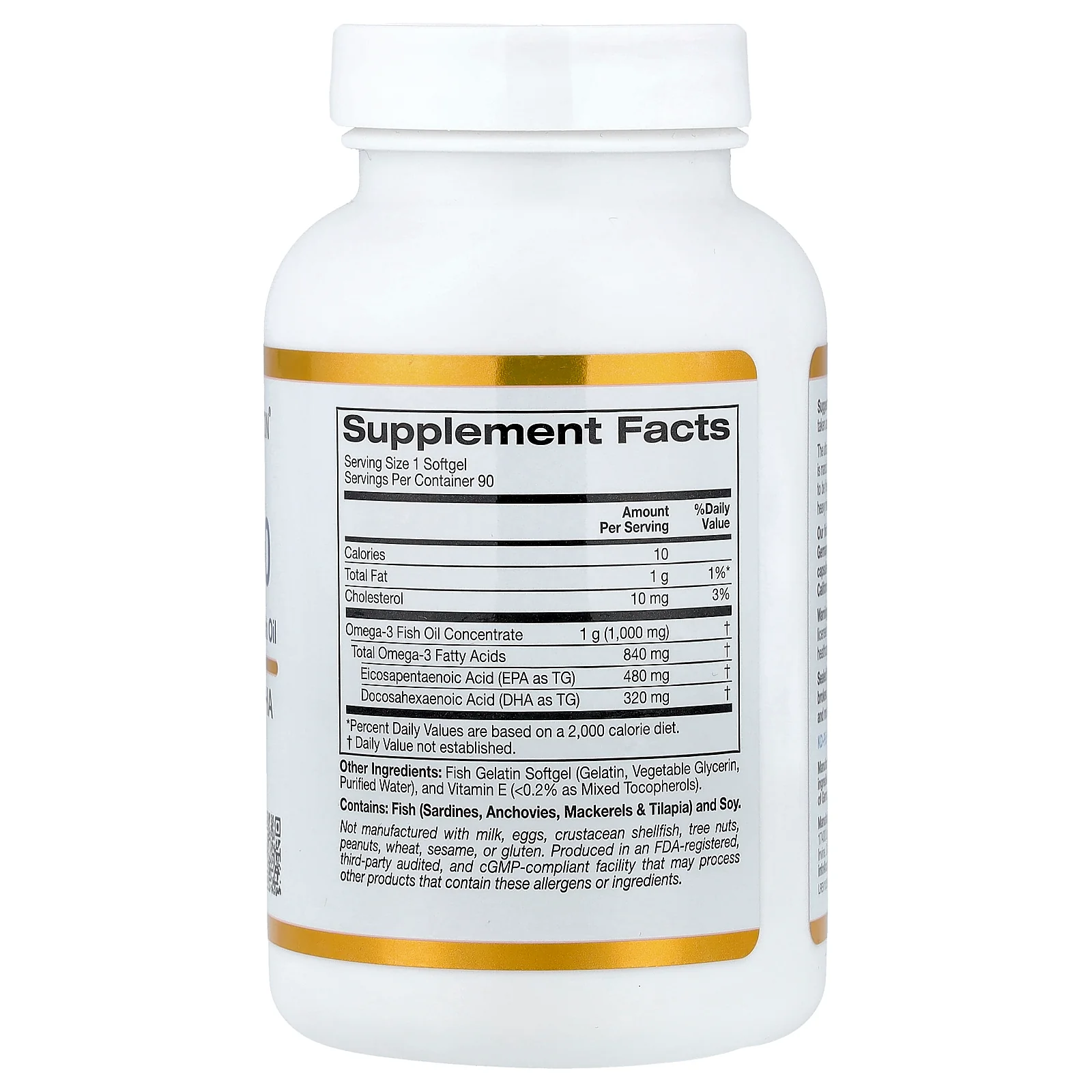 California Gold Nutrition, Omega 800 Pharmaceutical Grade Fish Oil, KD-Pur Triglyceride Form, 90 Fish Gelatin Softgels (1,000 mg per Softgel) - Image 2
